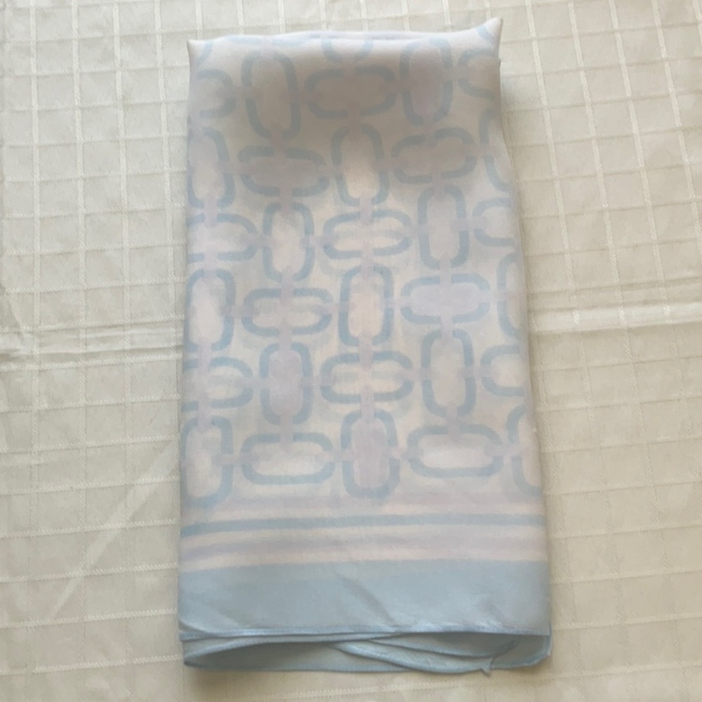 Elegant Light Blue Patterned Scarf